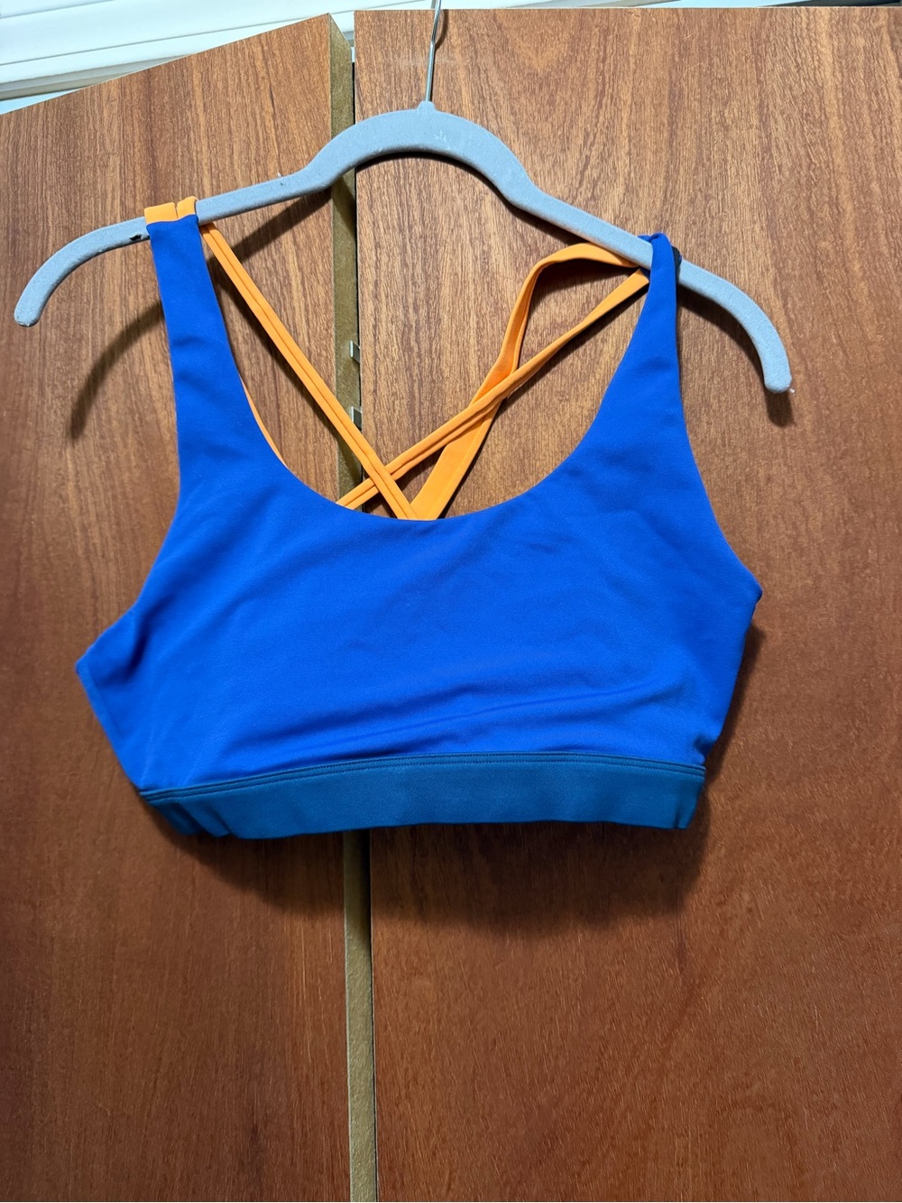 Neon Orange Double Strap Light n Tight Bra